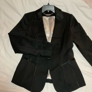 White House Black Market Black Tailored Blazer with Notched Lapels